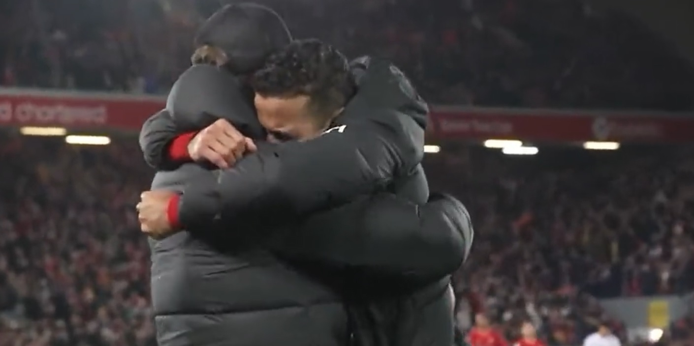 (Video) Watch heartwarming moment between Klopp and Thiago following full-time whistle v Aston Villa