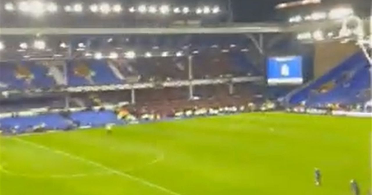 (Video) Watch as ‘undercover’ Liverpool fan jokingly joins in Goodison Park booing after Merseyside Derby victory
