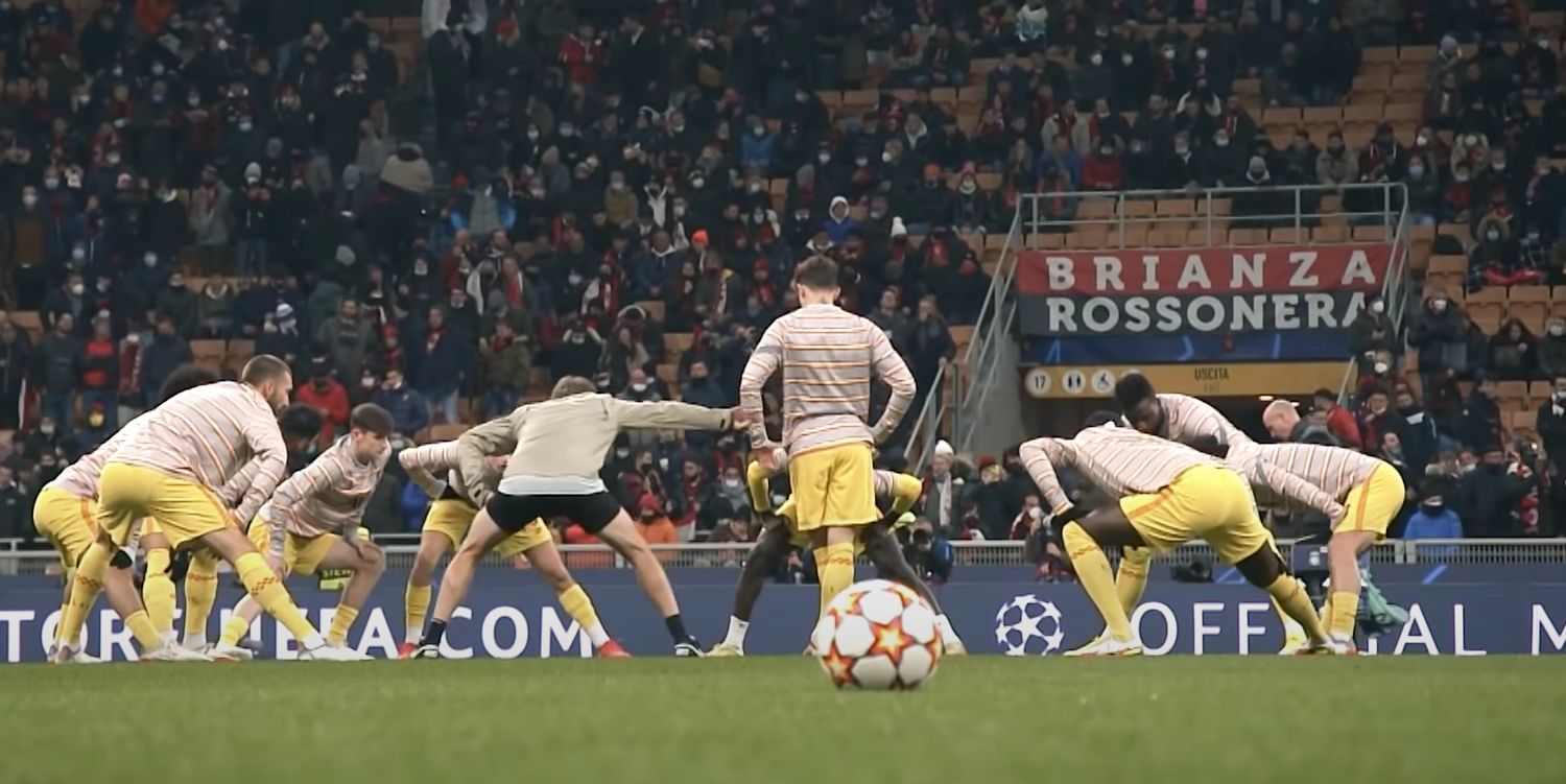 (Video) Watch as Kostas Tsimikas is distracted by his San Siro surroundings during the Champions League warm-up