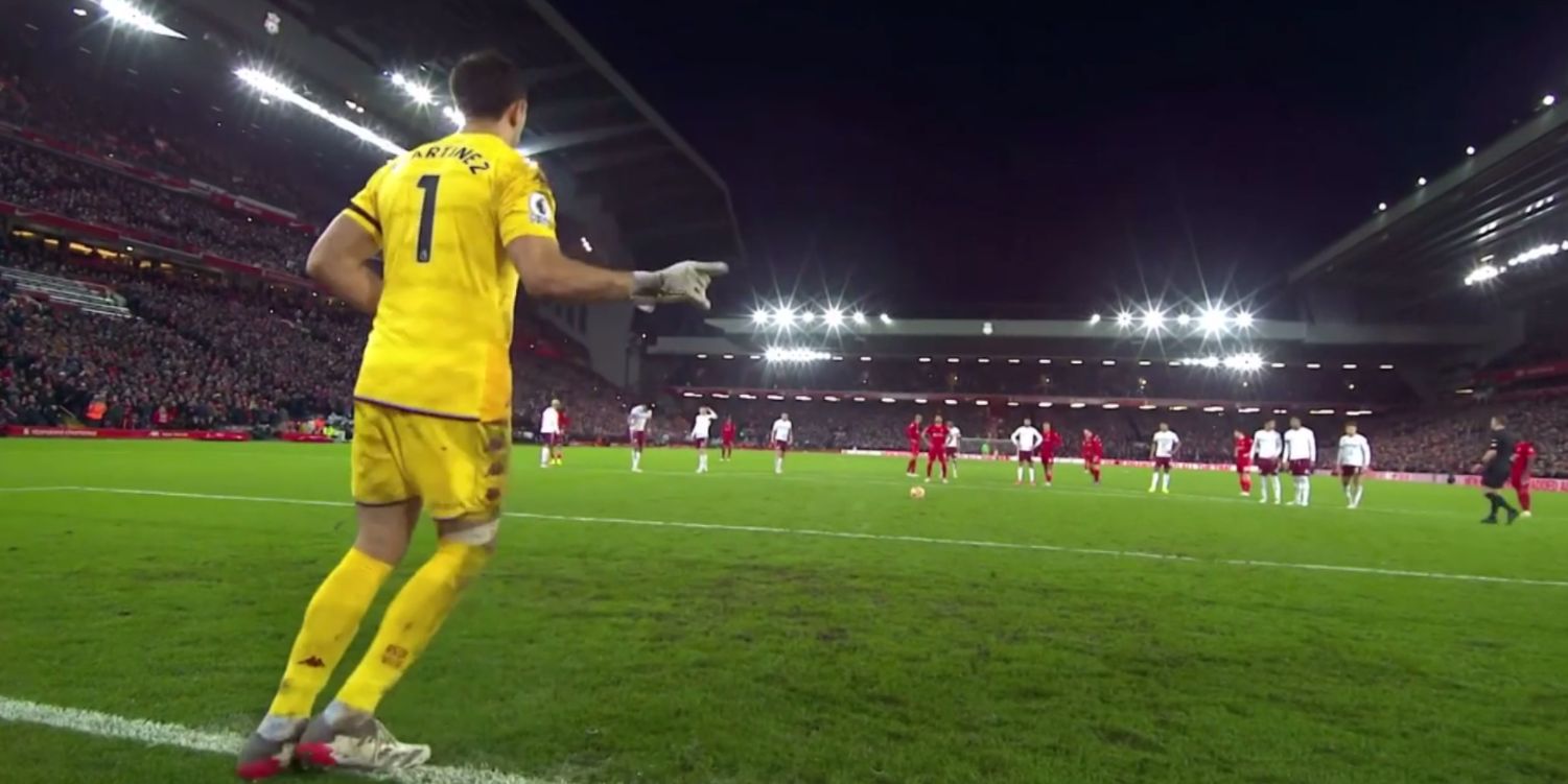 (Video) Emi Martinez fails to distract Mo Salah for penalty, despite antics on his Kop goal line