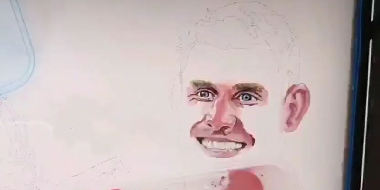 (Video) Watch the time-lapse of some brilliant James Milner artwork being created by local artist Mark Jenkins