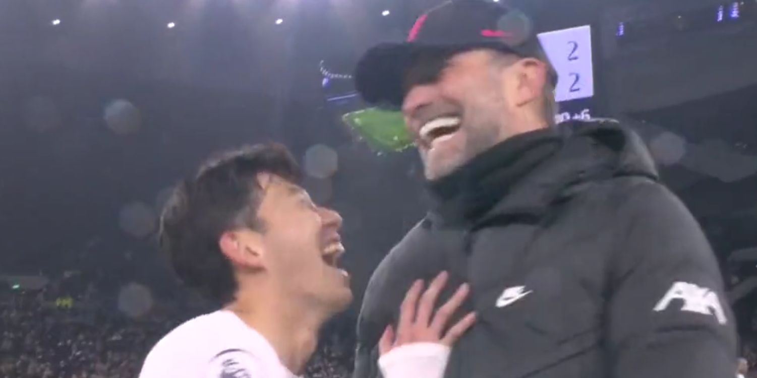 (Video) Jurgen Klopp and Son Heung-min share a laugh and joke at full-time of a chaotic game