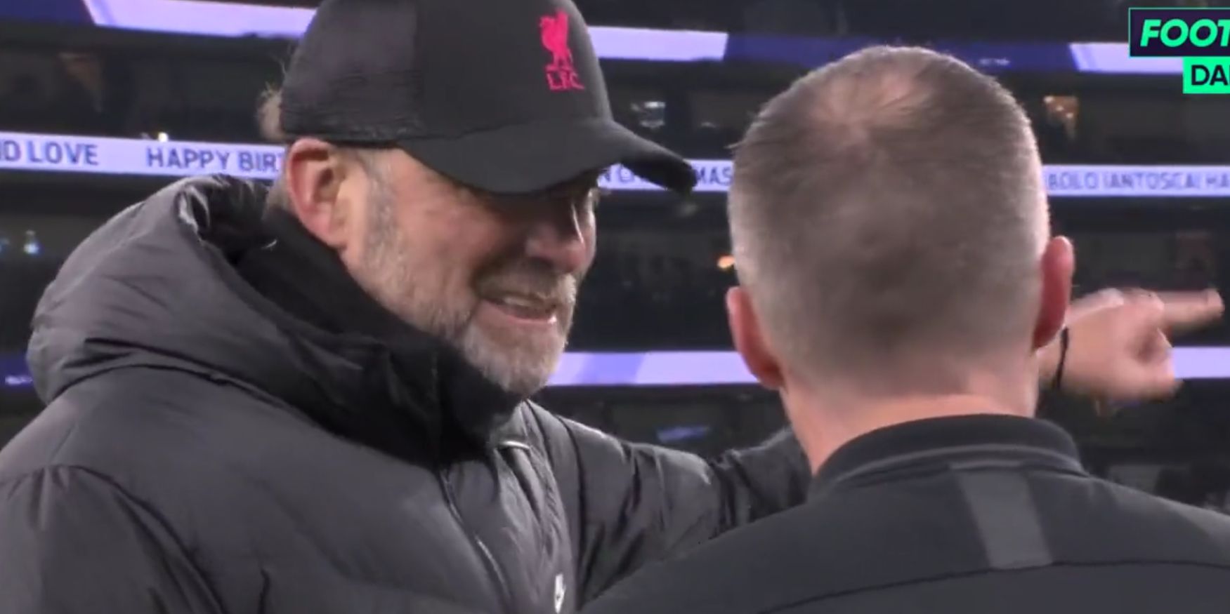 (Video) “I have no problems with any referees, only you!” – Jurgen Klopp confronted referee Paul Tierney at full-time