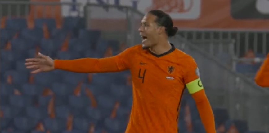 (Video) Watch Van Dijk bossing it as a leader on the pitch for the Netherlands