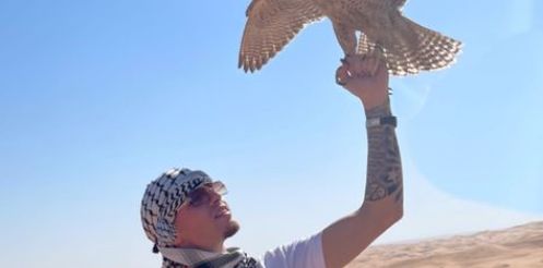 Neco Williams is enjoying his winter break with his bird in Dubai