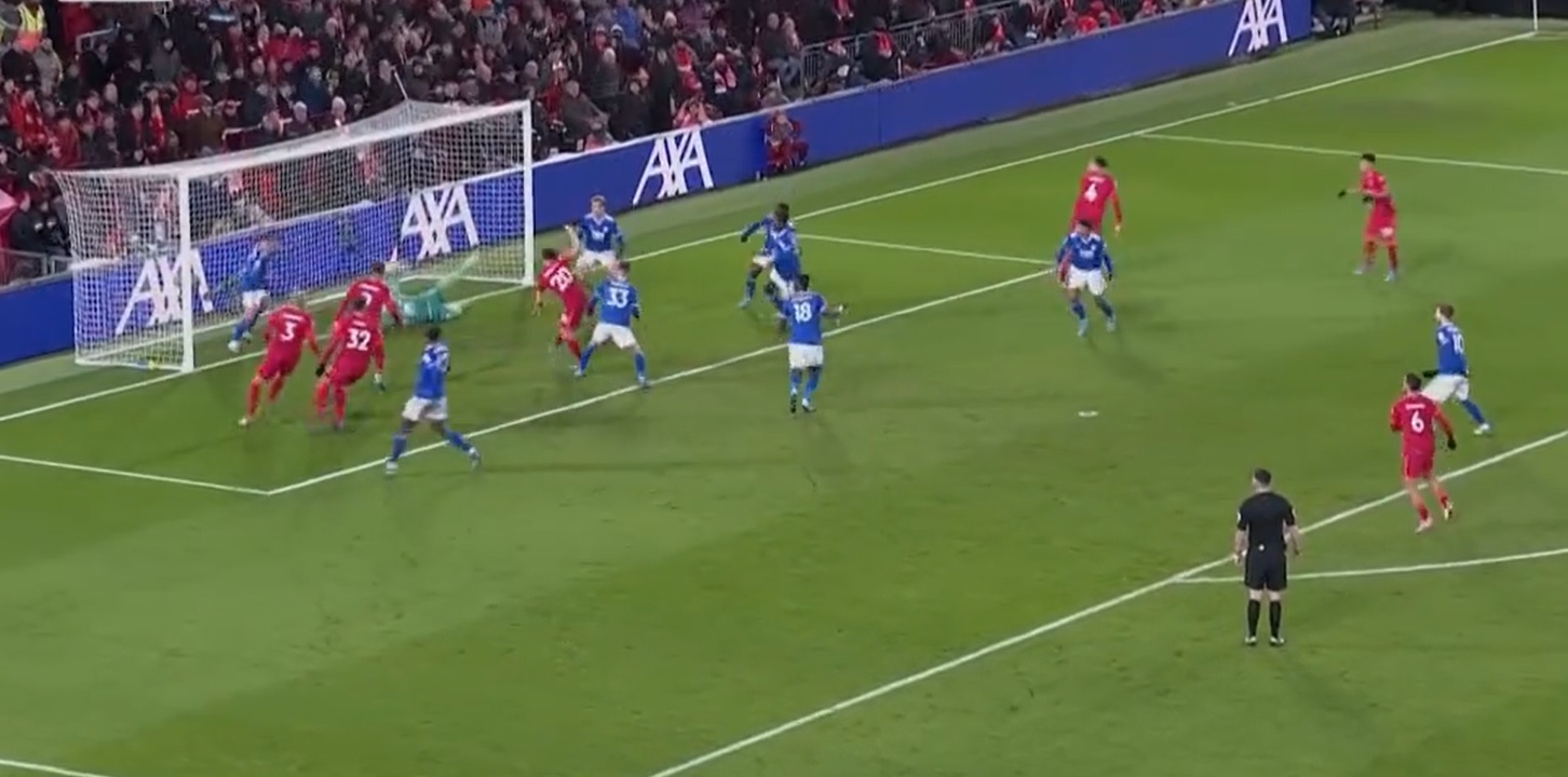 (Video) Diogo Jota blasts Liverpool ahead from close-range after capitalising on Van Dijk header
