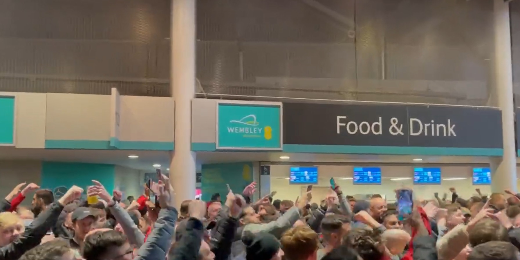 (Video) Watch these Liverpool fans singing Jota chant inside Wembley ahead of League Cup final clash