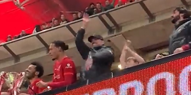 (Video) Liverpool fans will love new angle of Klopp and Co.’s League Cup celebrations in the stands