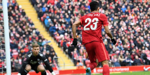 GOAL India on X: First Liverpool goal in front of the Kop for Luis Diaz ❤️   / X