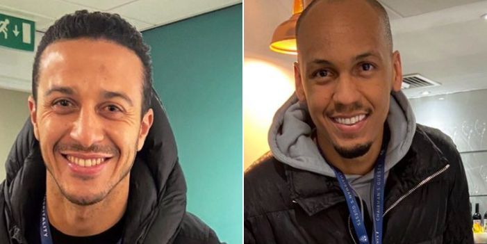 (Images) Thiago Alcantara and Fabinho spotted watching Leeds United as Raphinha transfer rumours continue