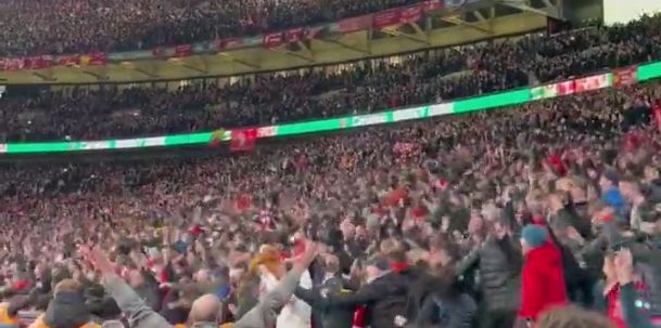 (Video) Watch as Kepa Arrizabalaga’s penalty is recorded flying into the Liverpool fans behind the goal