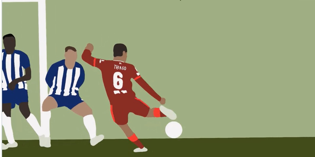 Video) Thiago's Porto screamer superbly re-created in cartoon