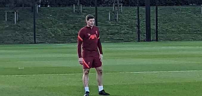 (Photo) Steven Gerrard snapped in Liverpool training kit at AXA centre ahead of Legends clash
