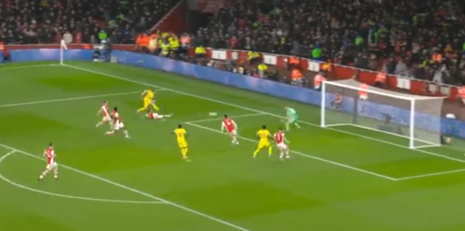 (Video) Jota breaks the deadlock after stunning Thiago pass v Arsenal