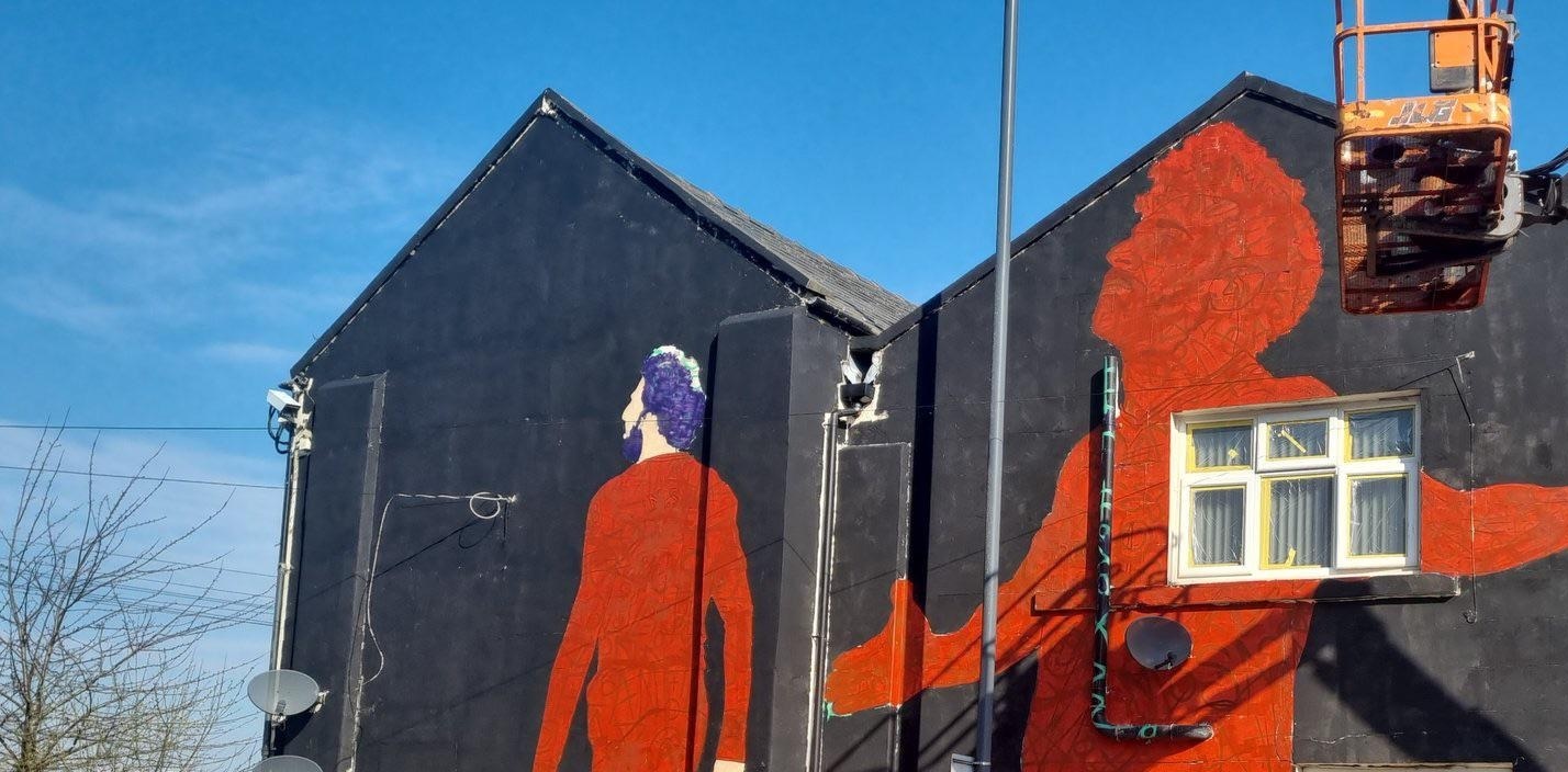 (Photo) Mo Salah’s mural shaping up nicely in latest update on Anfield Road project