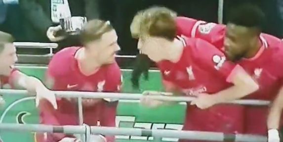 (Video) Watch as Kostas Tsimikas’ crazy reaction to the ‘Hendo shuffle’ has Liverpool fans laughing