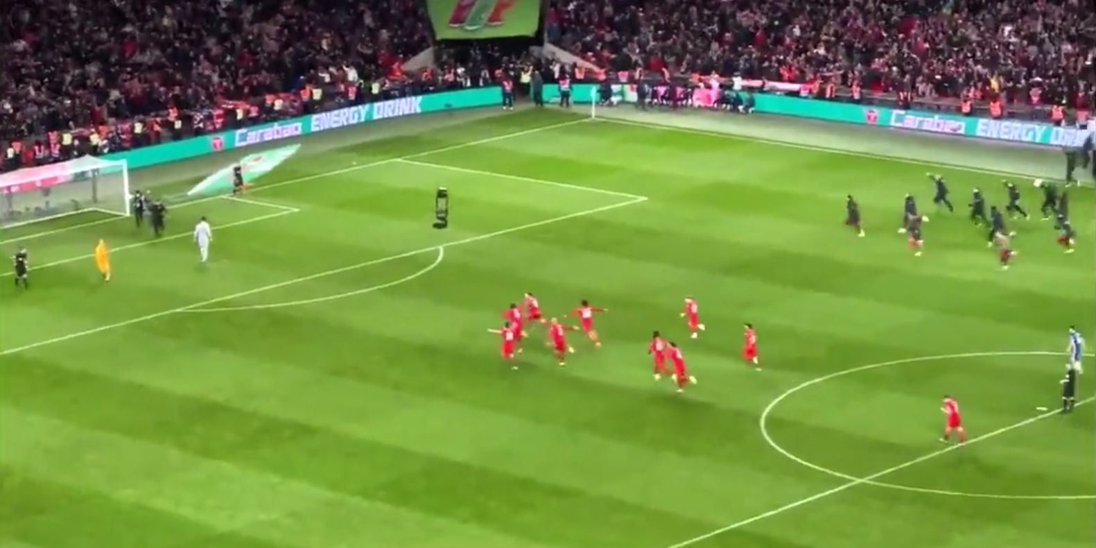 (Video) Kepa Arrizabalaga’s penalty miss and Liverpool’s celebrations captured from the Chelsea end at Wembley