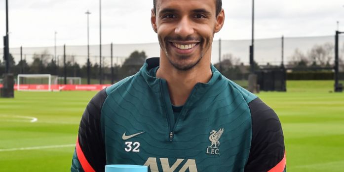 Joel Matip’s wife’s two-word response to him winning the Premier League player of the month award for February