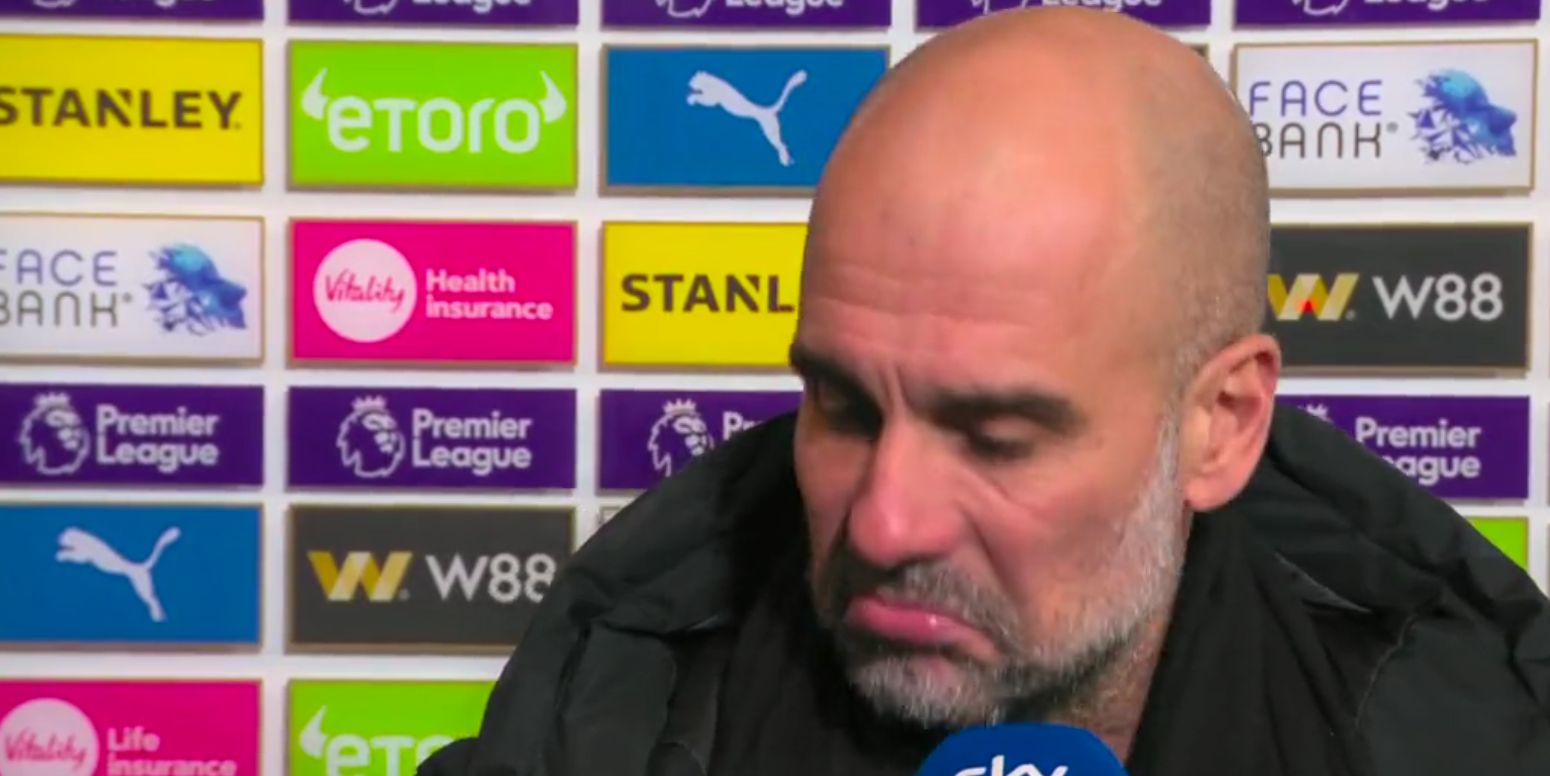 (Video) “Difficult stadium with the grass” – Pep Guardiola comments on Selhurst Park’s grass after Crystal Palace draw