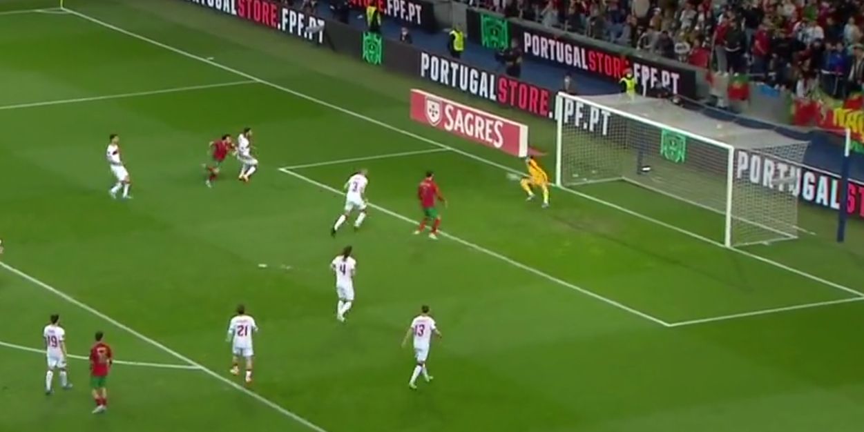 (Video) Diogo Jota scores a header as he helps Portugal reach World Cup play-off final