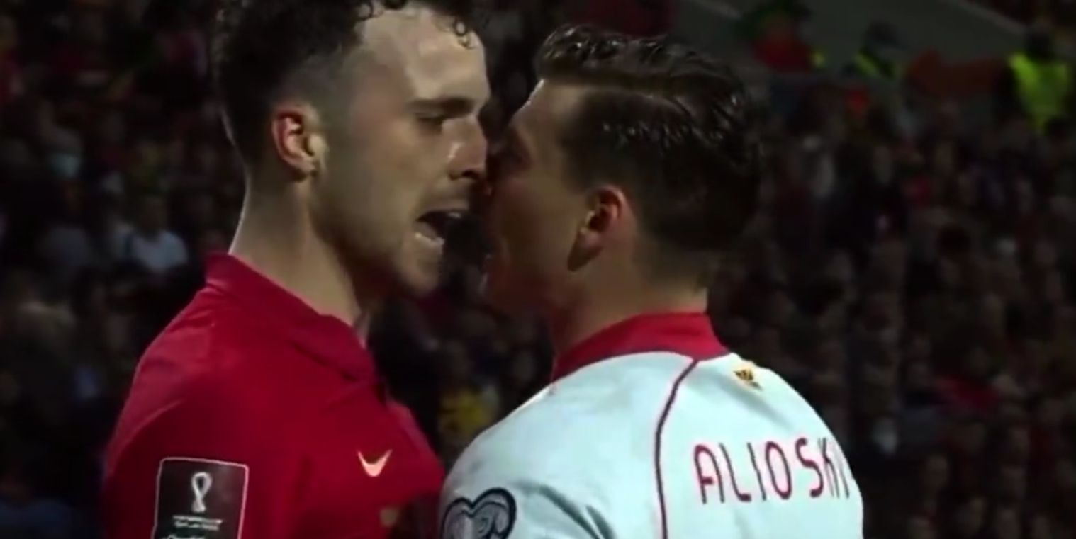 (Video) Diogo Jota squares up with former Leeds United player during Portugal game
