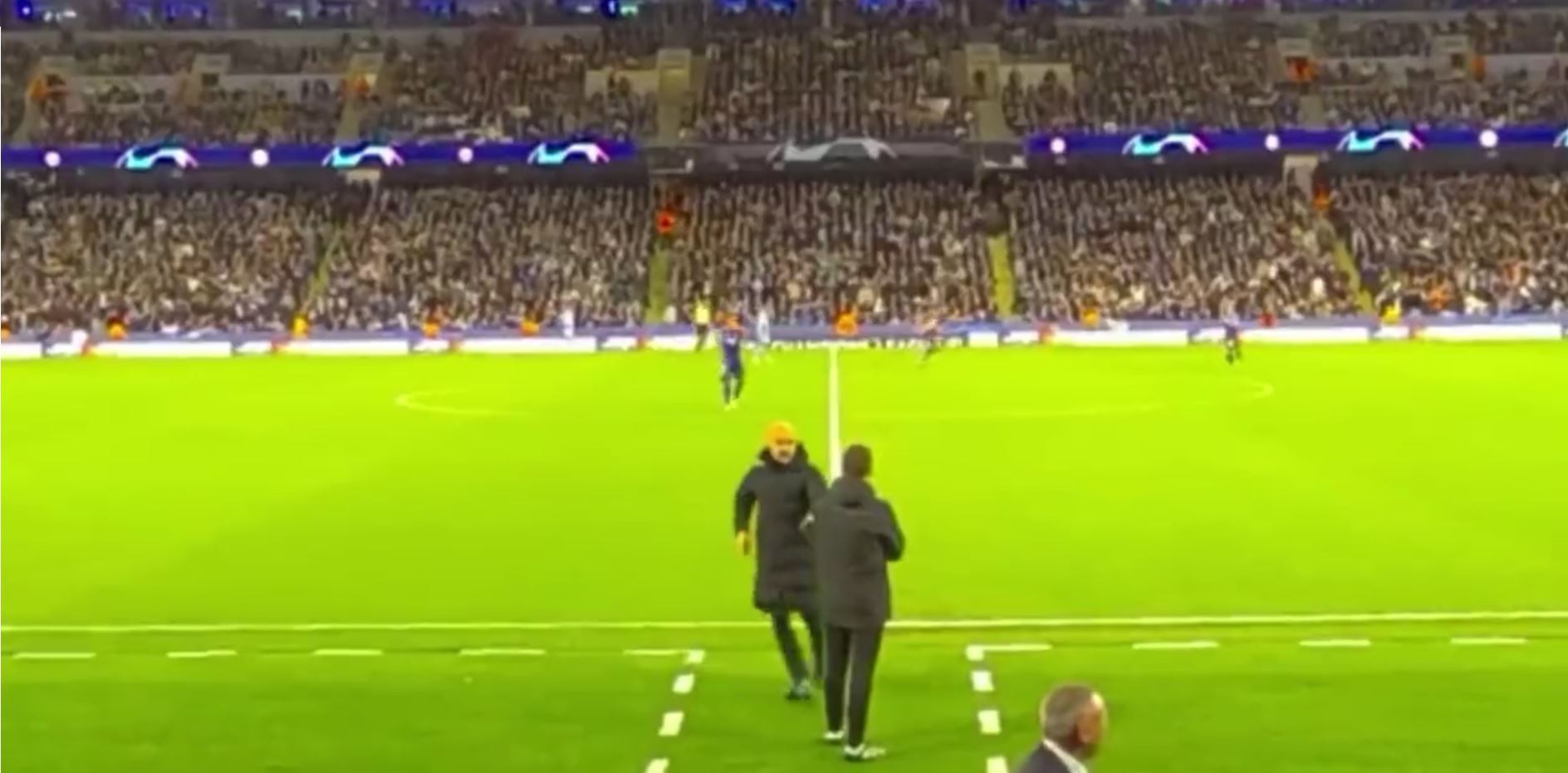 (Video) Bizarre moment Pep Guardiola looks ready to throw punch at fourth official during Madrid clash