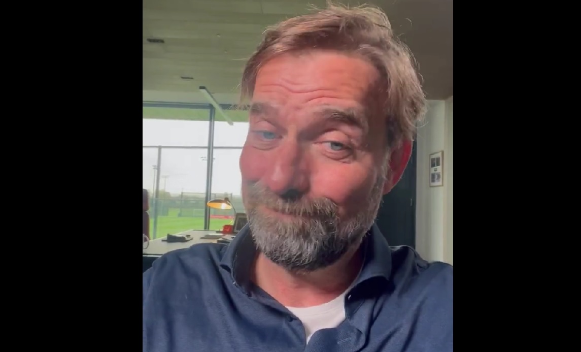(Video) ‘I’m in love with here and I feel fine’ – Klopp sings message to fans to the tune of new chant dedicated to him