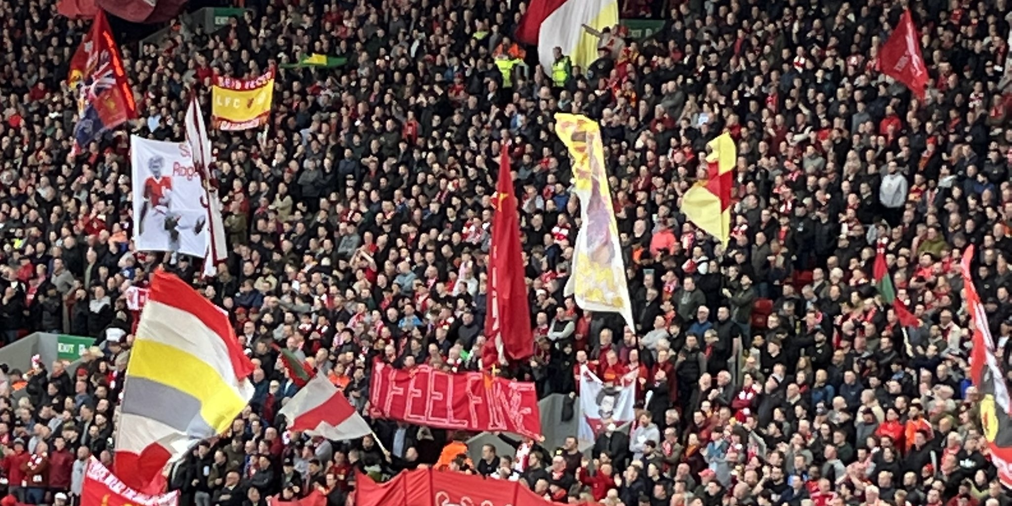 (Photo) Journalist spots Klopp song has its own banner at Anfield during Villarreal game
