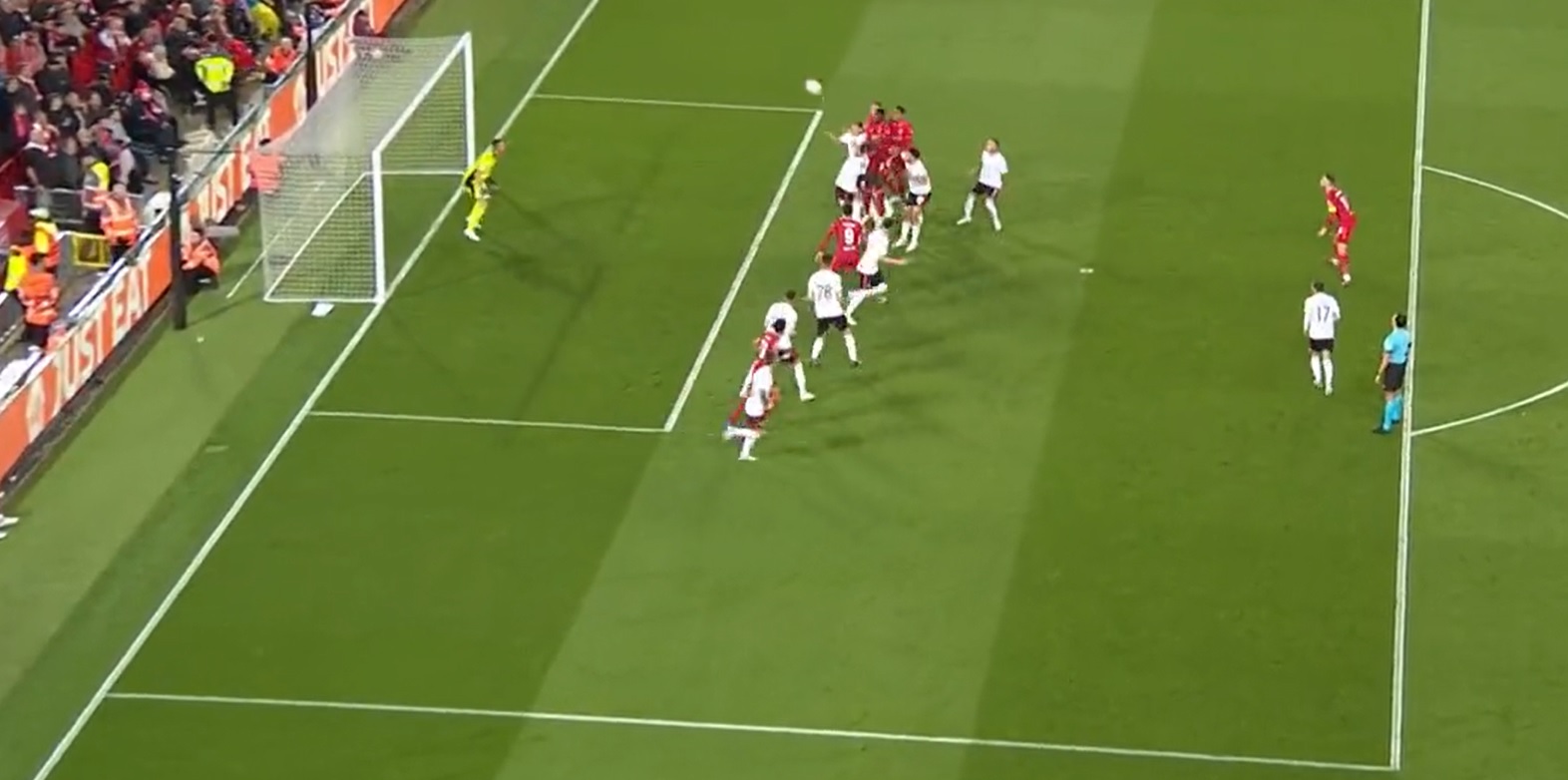 (Video) Konate’s well-placed header opens the scoring v Benfica again after superb Tsimikas delivery