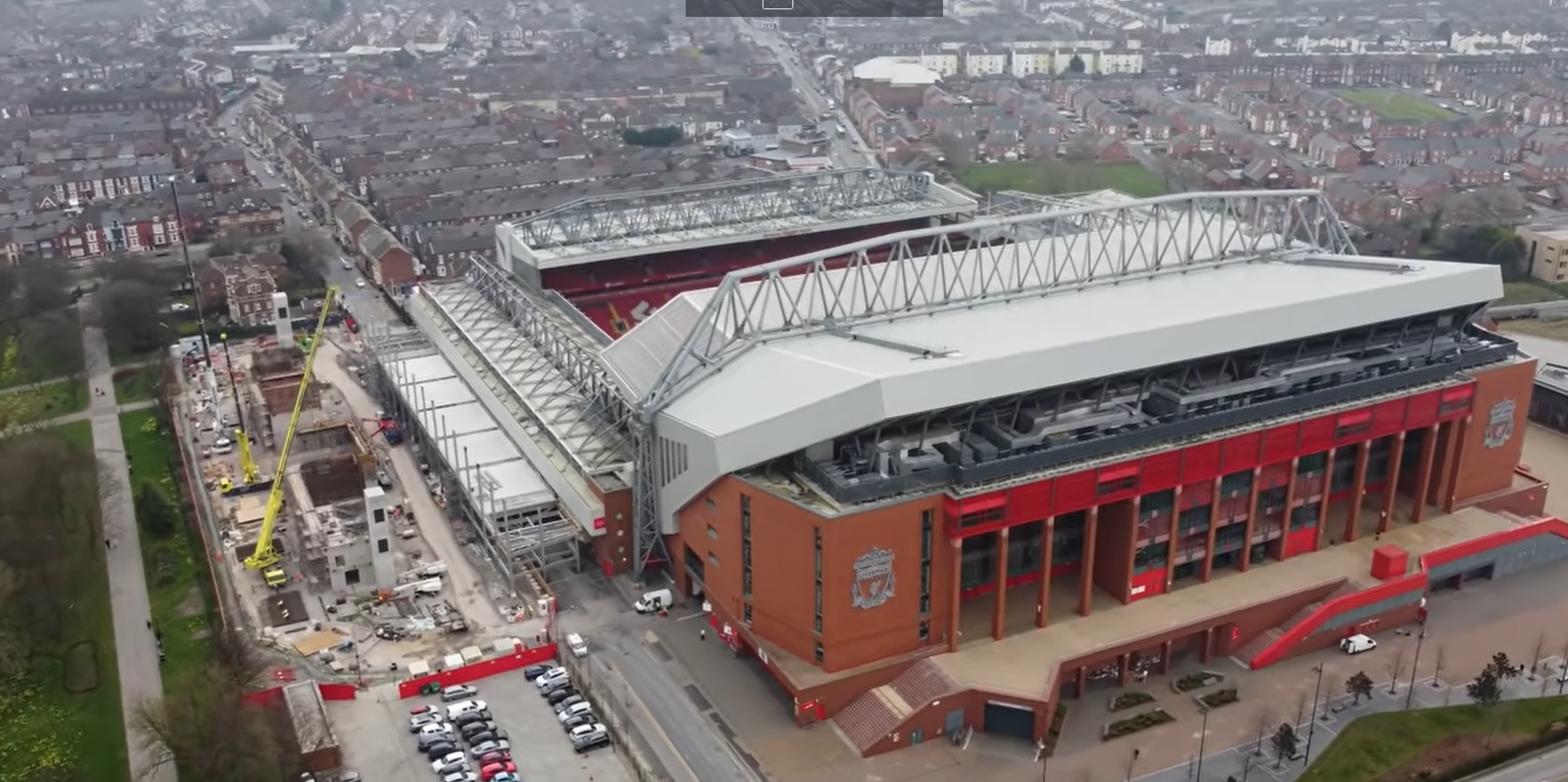 (Video) Superb new drone footage of Anfield Road End expansion shares revamp progress