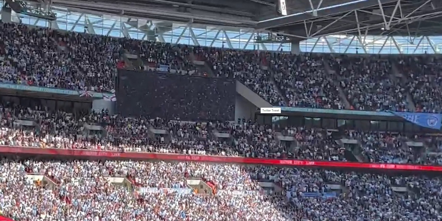 (Video) Man City fans break minute’s silence for victims of Hillsborough tragedy in shocking Wembley display