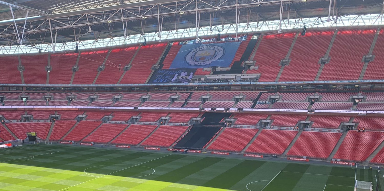(Photo) Man City’s embarrassing reported effort to hide failure to sell ticket allocation spotted at Wembley