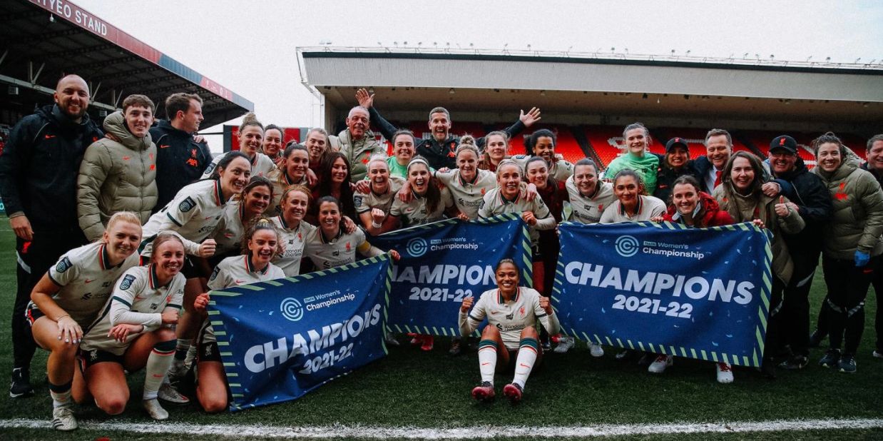 Men’s team reaction to Liverpool winning the league and promotion to the WSL next season
