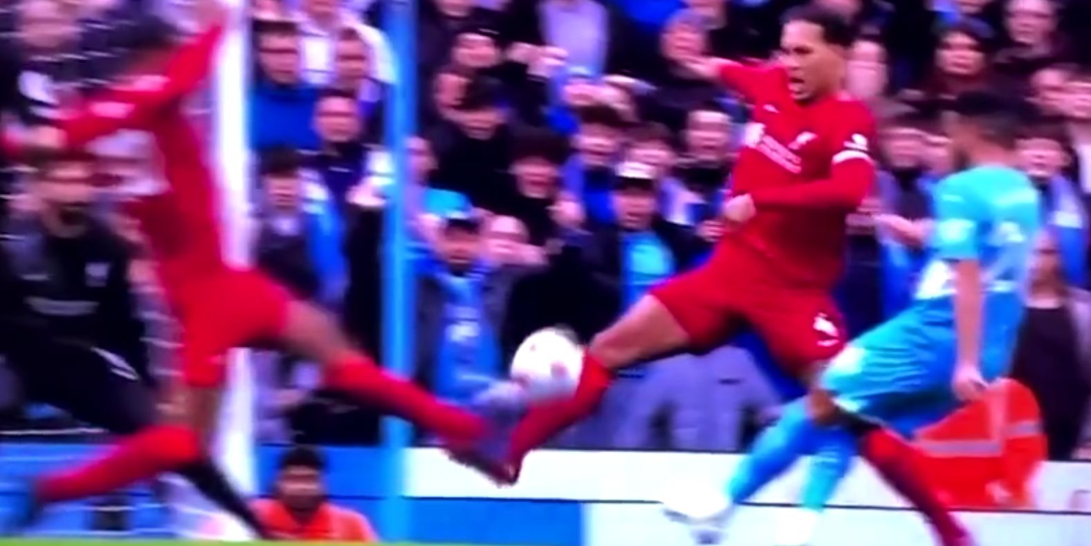 (Video) Watch as new footage suggests Joel Matip deflected Riyad Mahrez’s late effort over the bar and saved a point for the Reds