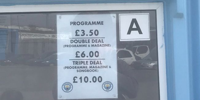 (Image) Manchester City are selling a songbook to their supporters ahead of the FA Cup semi-final against Liverpool