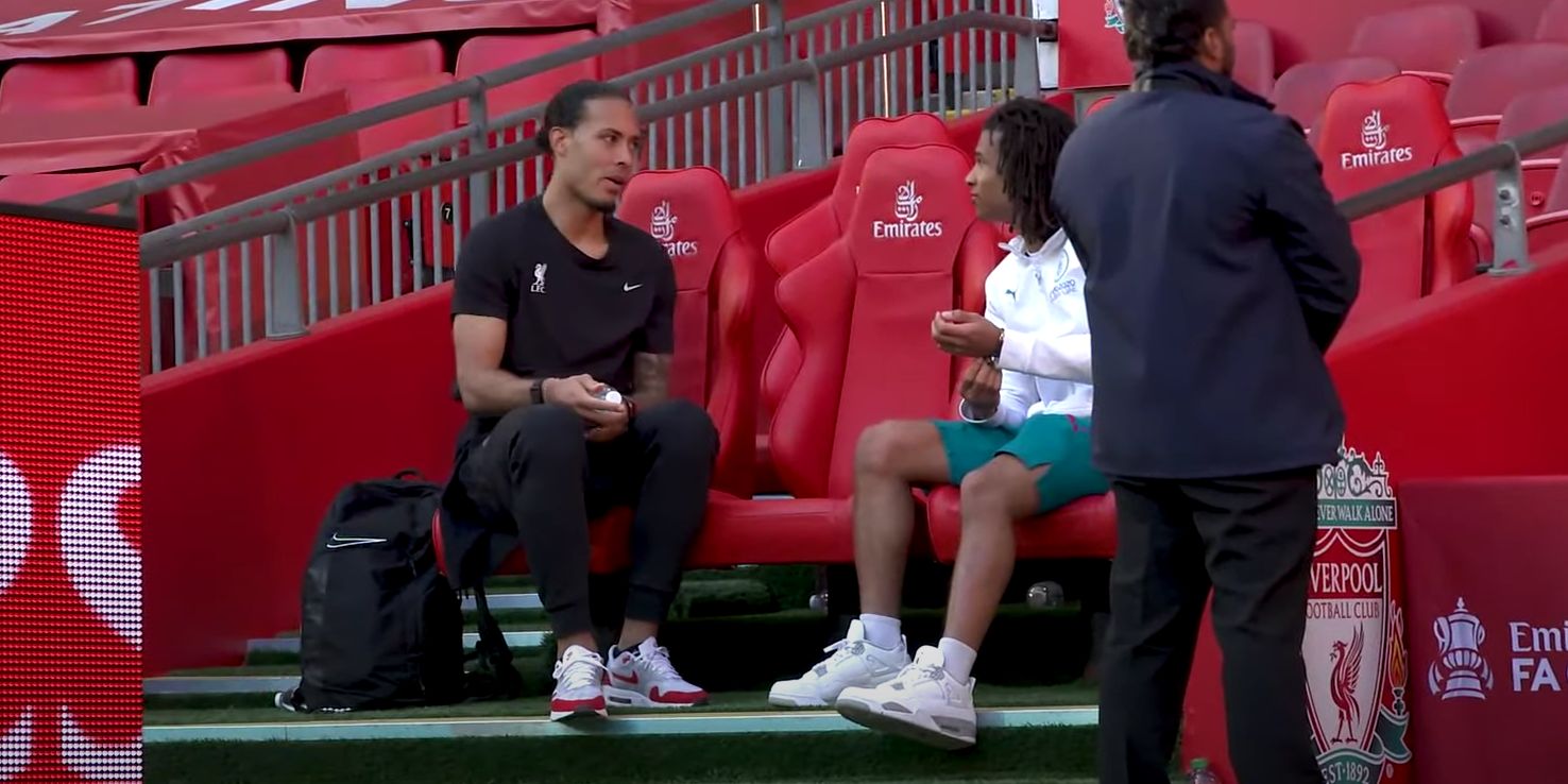 (Video) Virgil van Dijk and Nathan Ake share a private word after Liverpool’s victory over Manchester City at Wembley