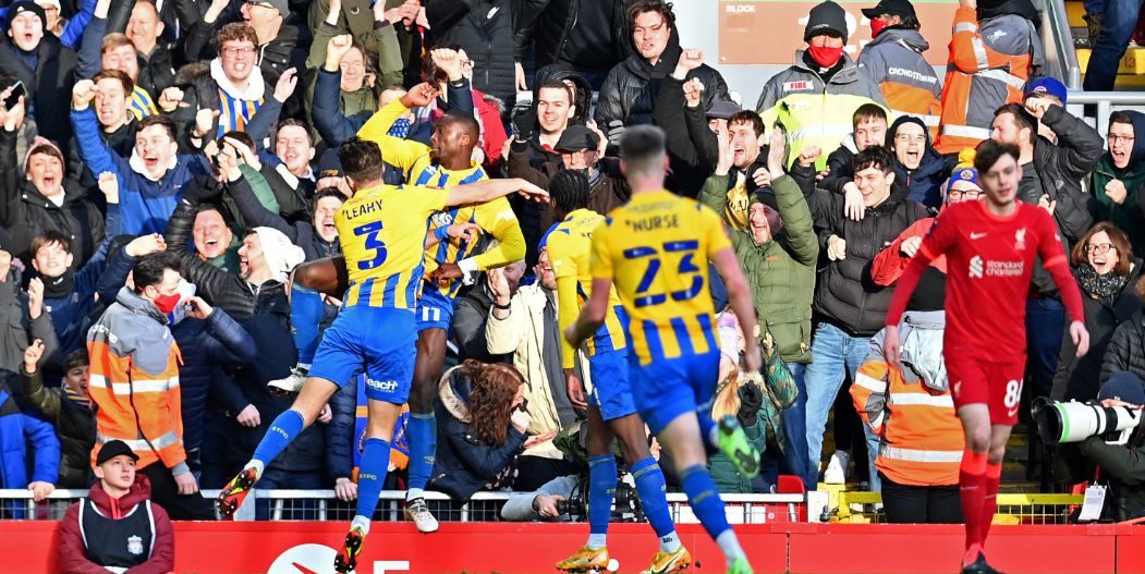 Shrewsbury Town’s savage ‘levels’ put-down to Manchester United fan after their 4-0 loss to Liverpool at Anfield