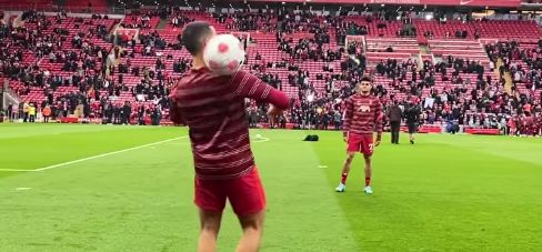 (Video) Thiago Alcantara was on fire even in the warm-up against Manchester United before leading the Reds to victory