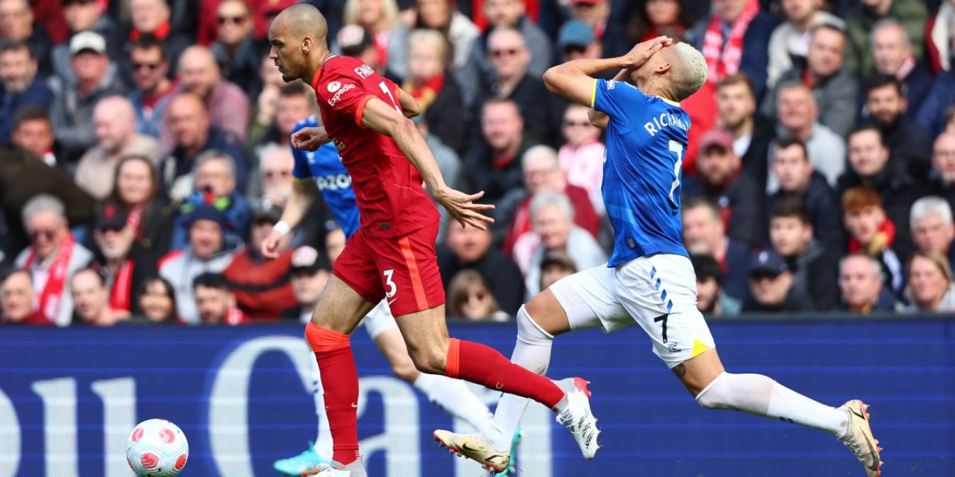 Fabinho selects hilarious image of Richarlison for his post-match social media post celebrating the Merseyside derby win