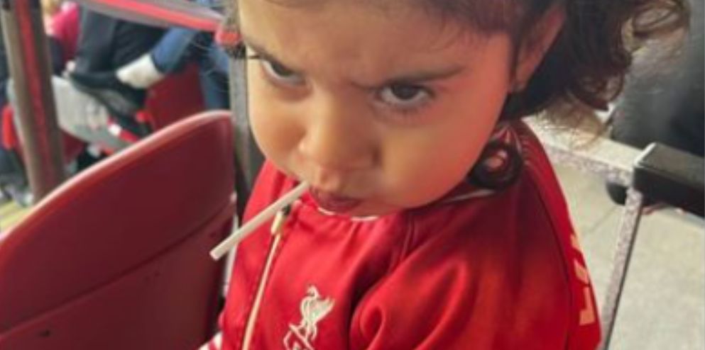 (Image) Thiago Alcantara shares adorable image of his daughter fuming with the Everton players for ‘messing’ with her Dad
