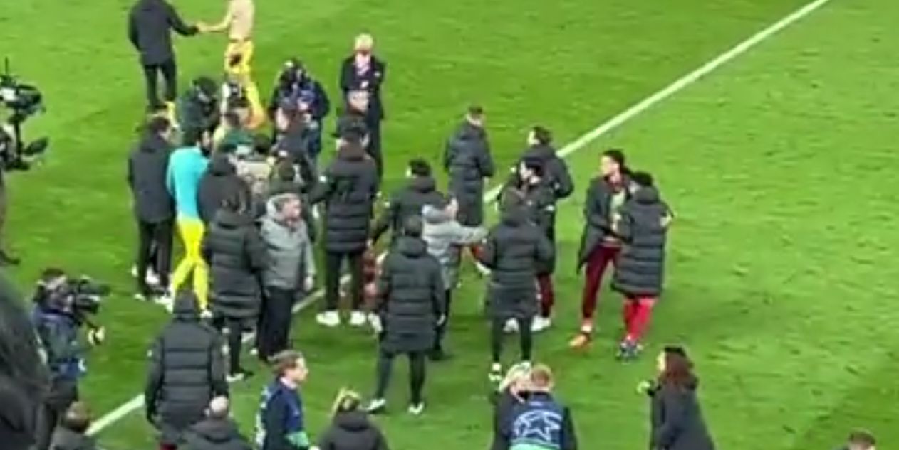 (Video) Luis Diaz held back by Rhys Williams as Liverpool and Villarreal players clash after the final whistle