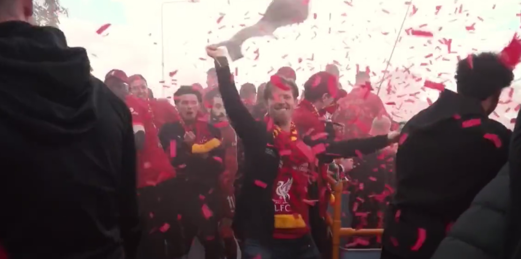 (Video) Michael Edwards spotted partying hard on Liverpool’s trophy bus in scenes fans will love