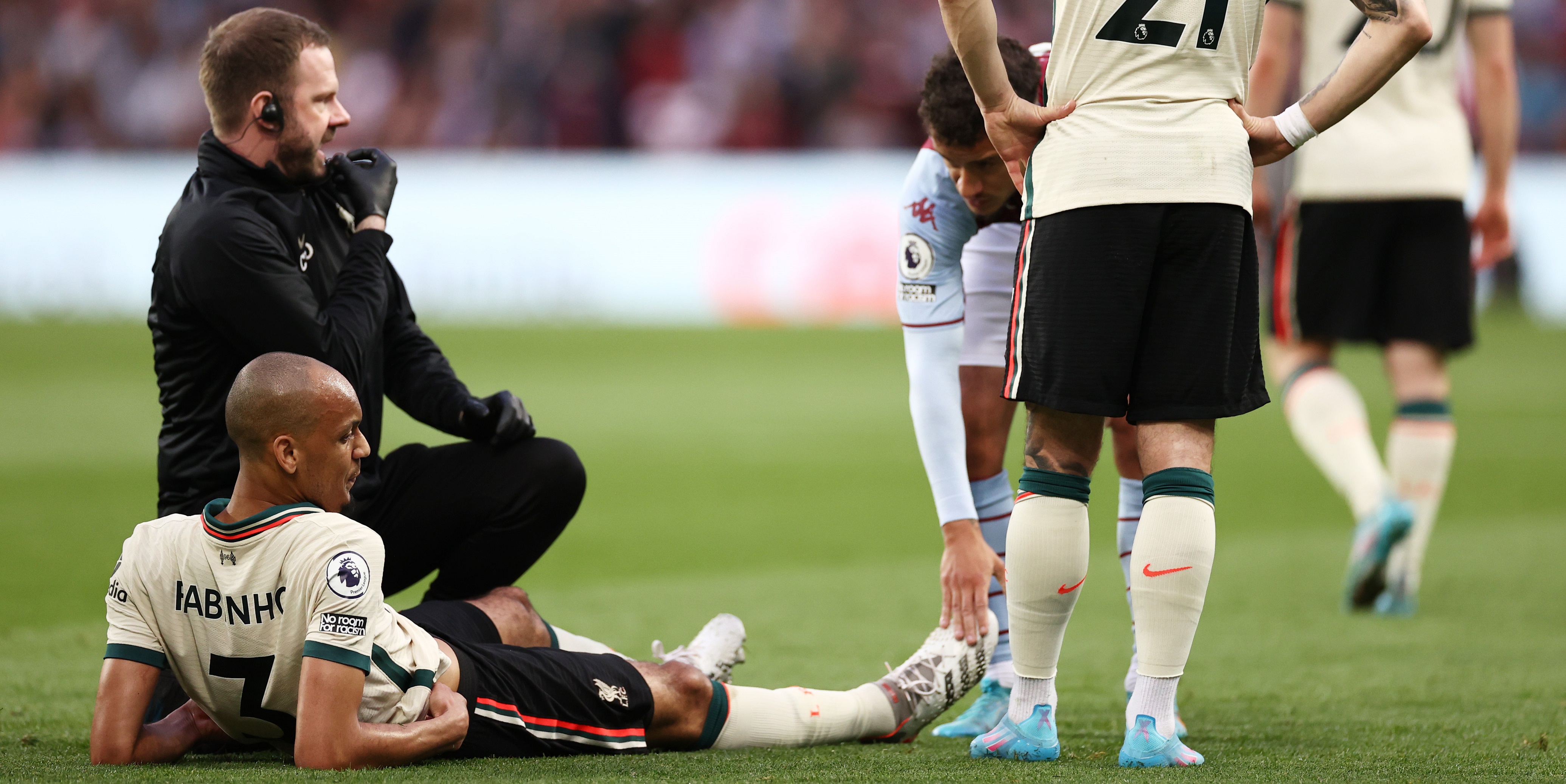 Fabinho limps off during Villa clash to hand Liverpool huge injury concern ahead of FA Cup final