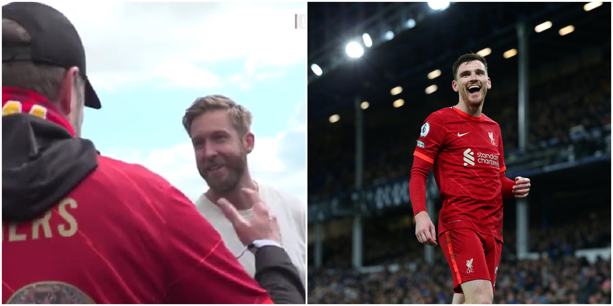(Video) Jurgen Klopp’s cheeky seven-word Robertson comment to Calvin Harris ahead of Liverpool parade