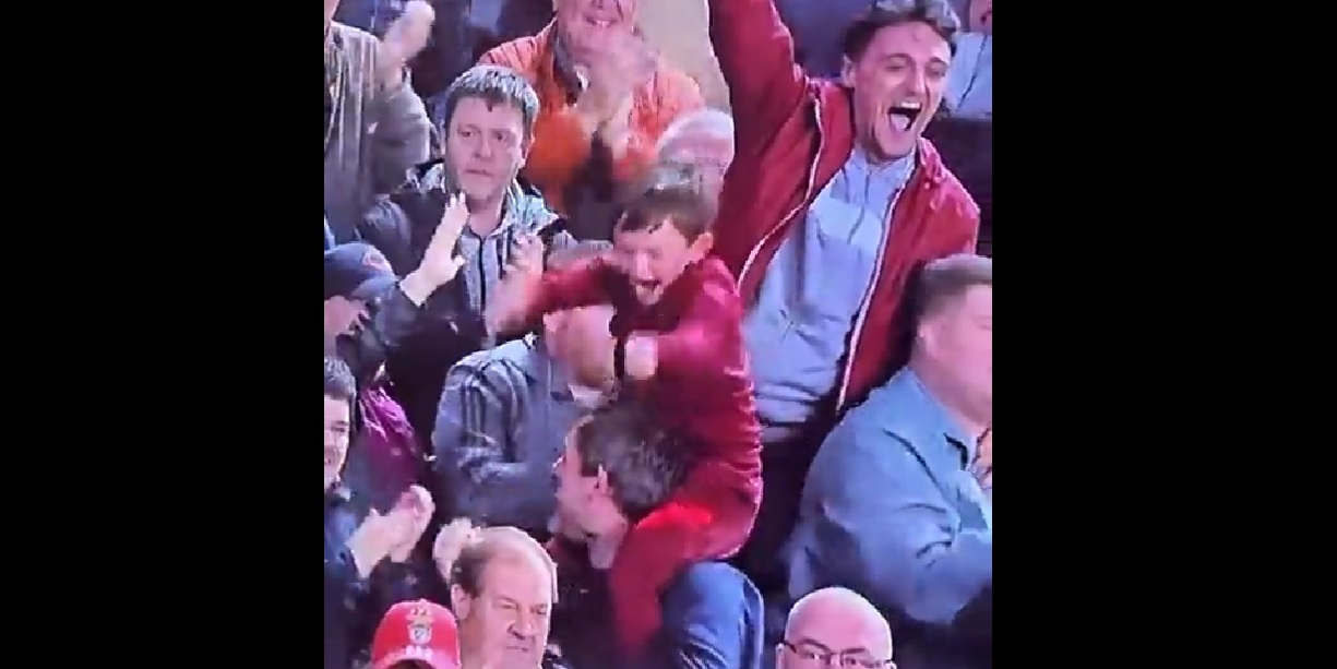 (Video) Young Liverpool fan goes mental in the stands after Mane’s Aston Villa winner in adorable clip