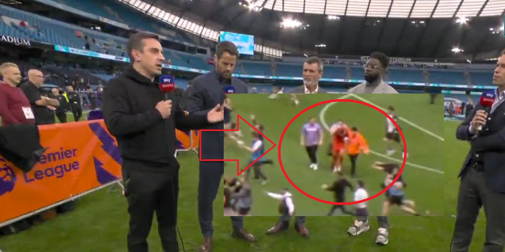 (Video) ‘Idiots’ – Neville furious after footage shows Man City fans assaulting Aston Villa goalkeeper