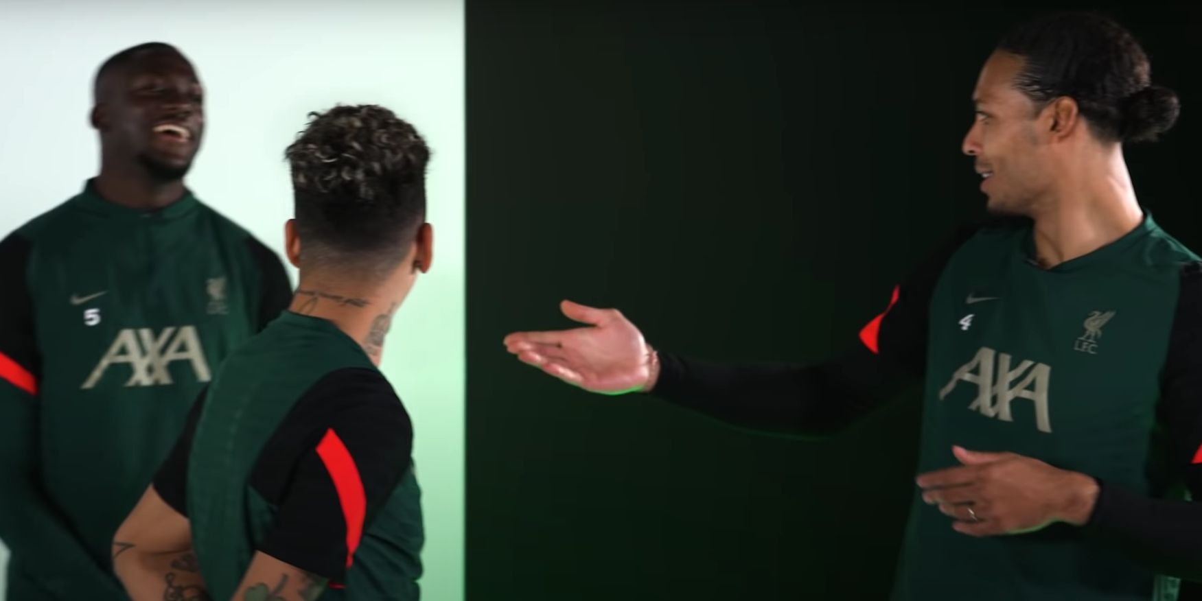 (Video) Virgil van Dijk and Bobby Firmino mock Ibou Konate for eating confetti during Liverpool’s Carabao Cup celebrations