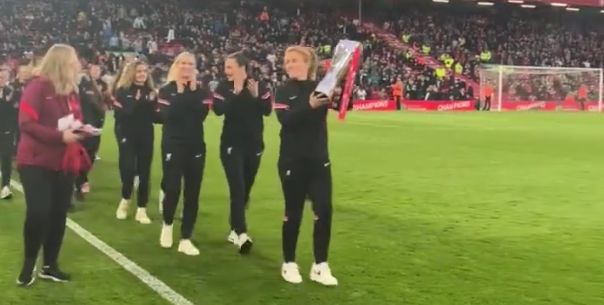 (Video) Liverpool Women take Anfield lap of honour after claiming WSL 2 league title and promotion to the WSL next season