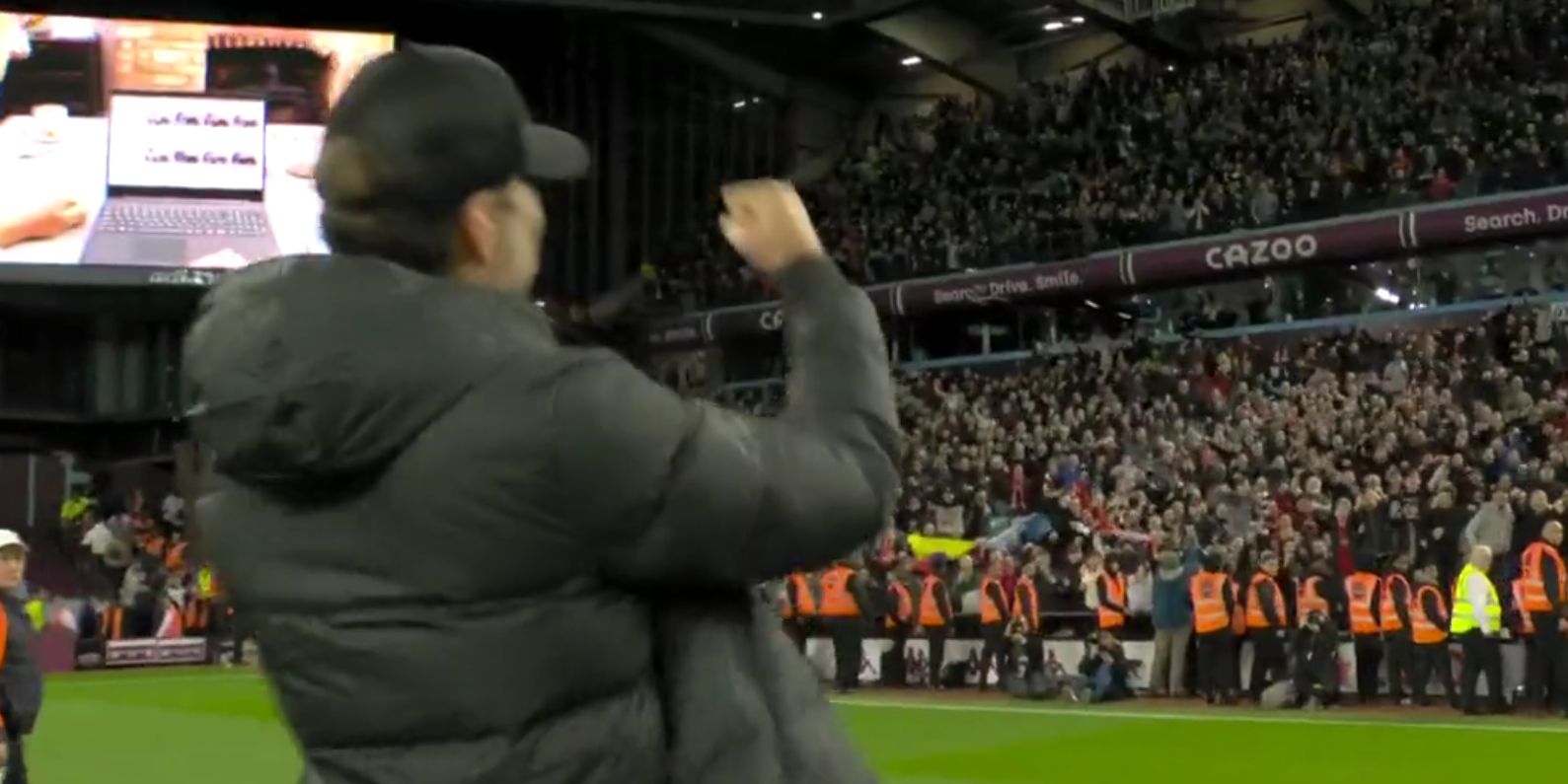 (Video) Jurgen Klopp salutes the travelling Kop after Liverpool claim a hard-fought victory over Aston Villa
