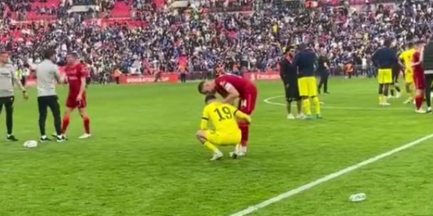 (Video) Jordan Henderson comforts Mason Mount after his penalty is saved and helps Liverpool win the FA Cup final